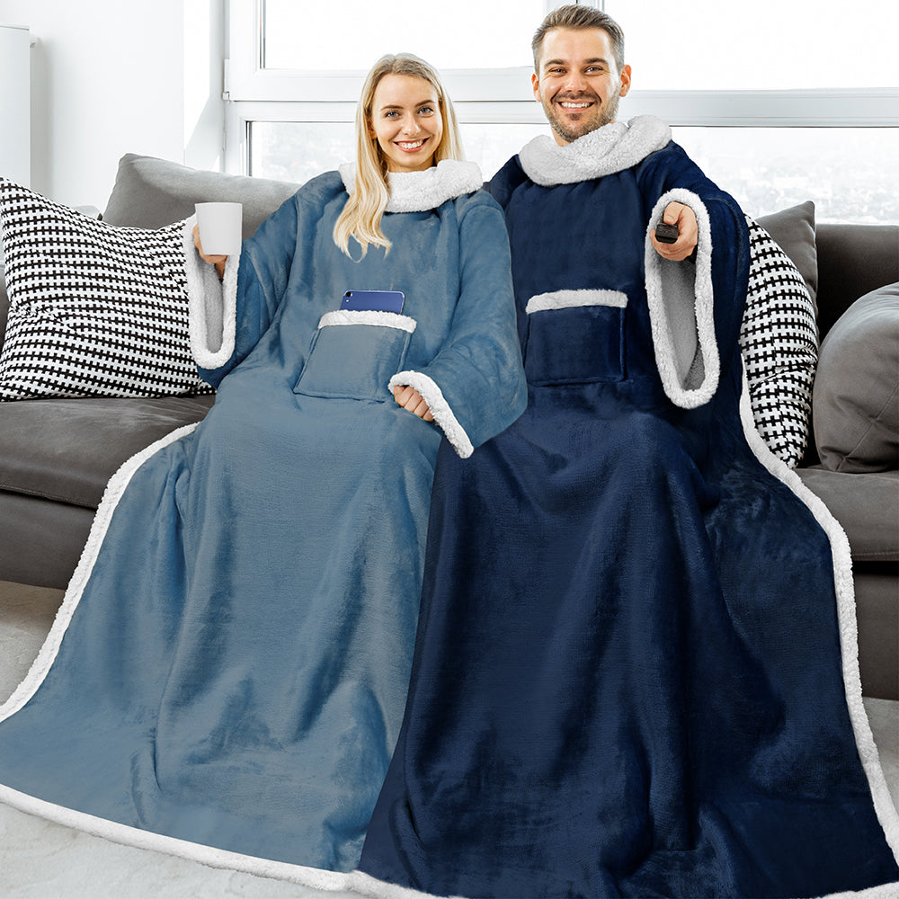Blanket with Sleeves - Patch Pocket