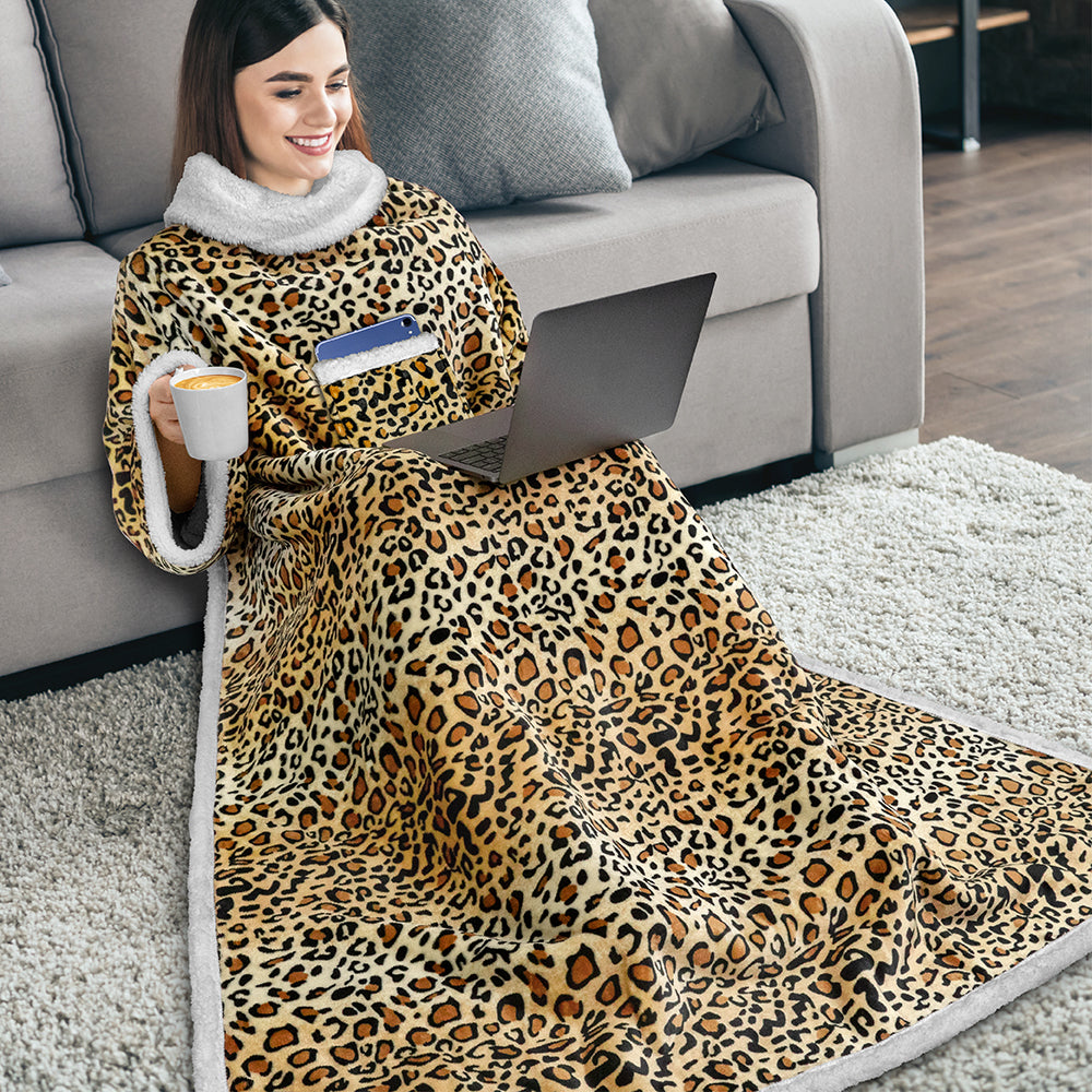 Blanket with Sleeves - Patch Pocket