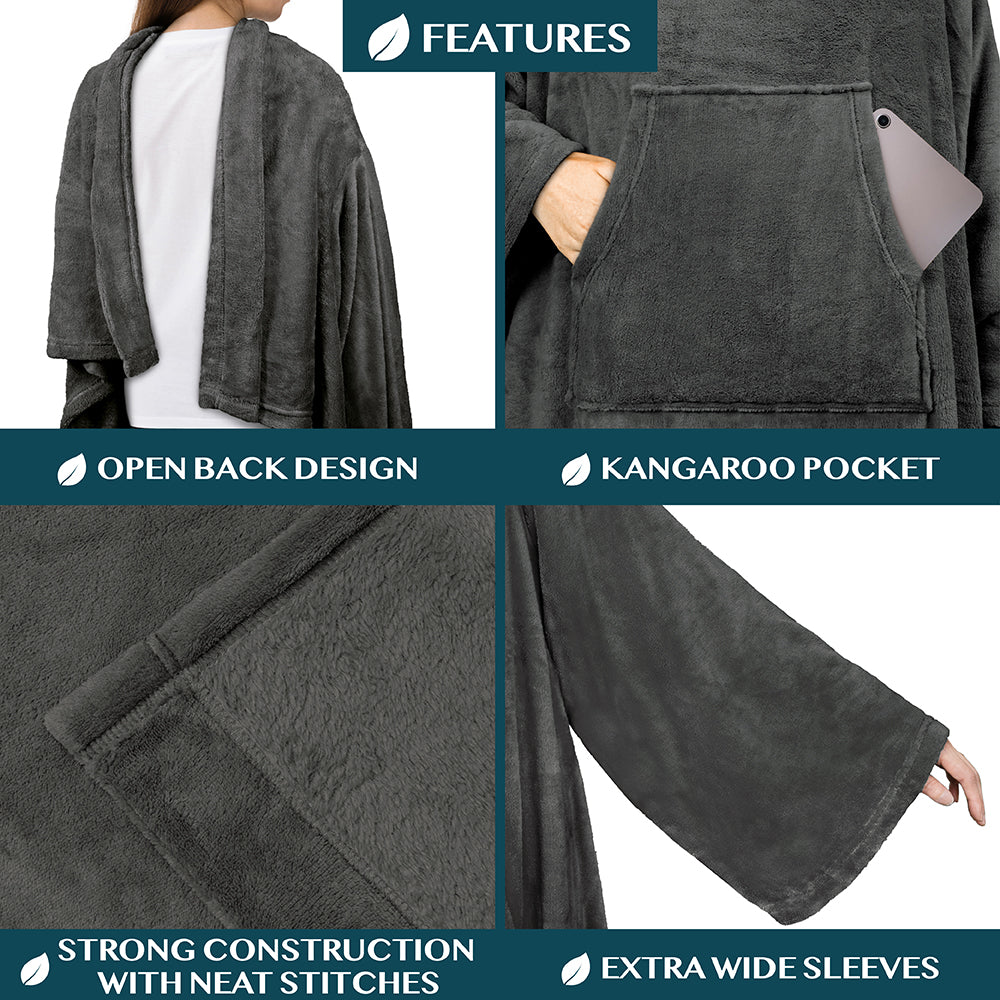 Blanket with Sleeves - Kangaroo Pocket