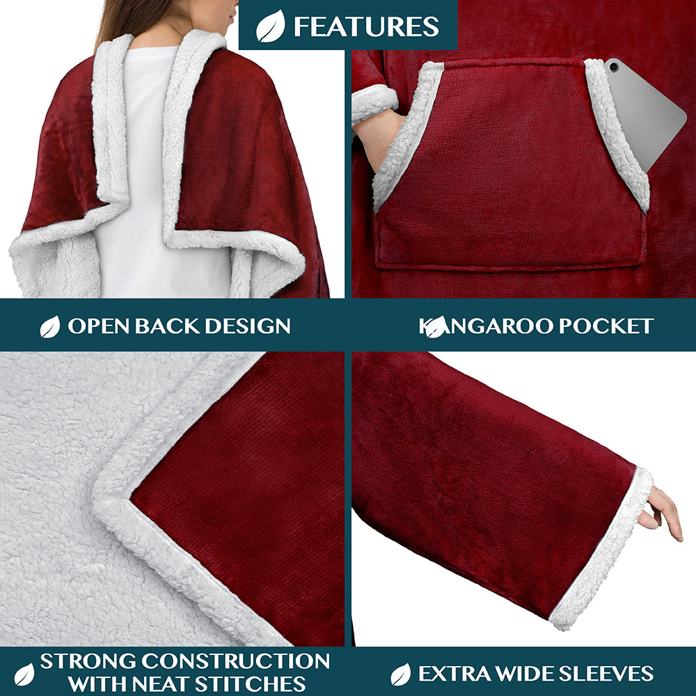 Blanket with Sleeves - Kangaroo Pocket