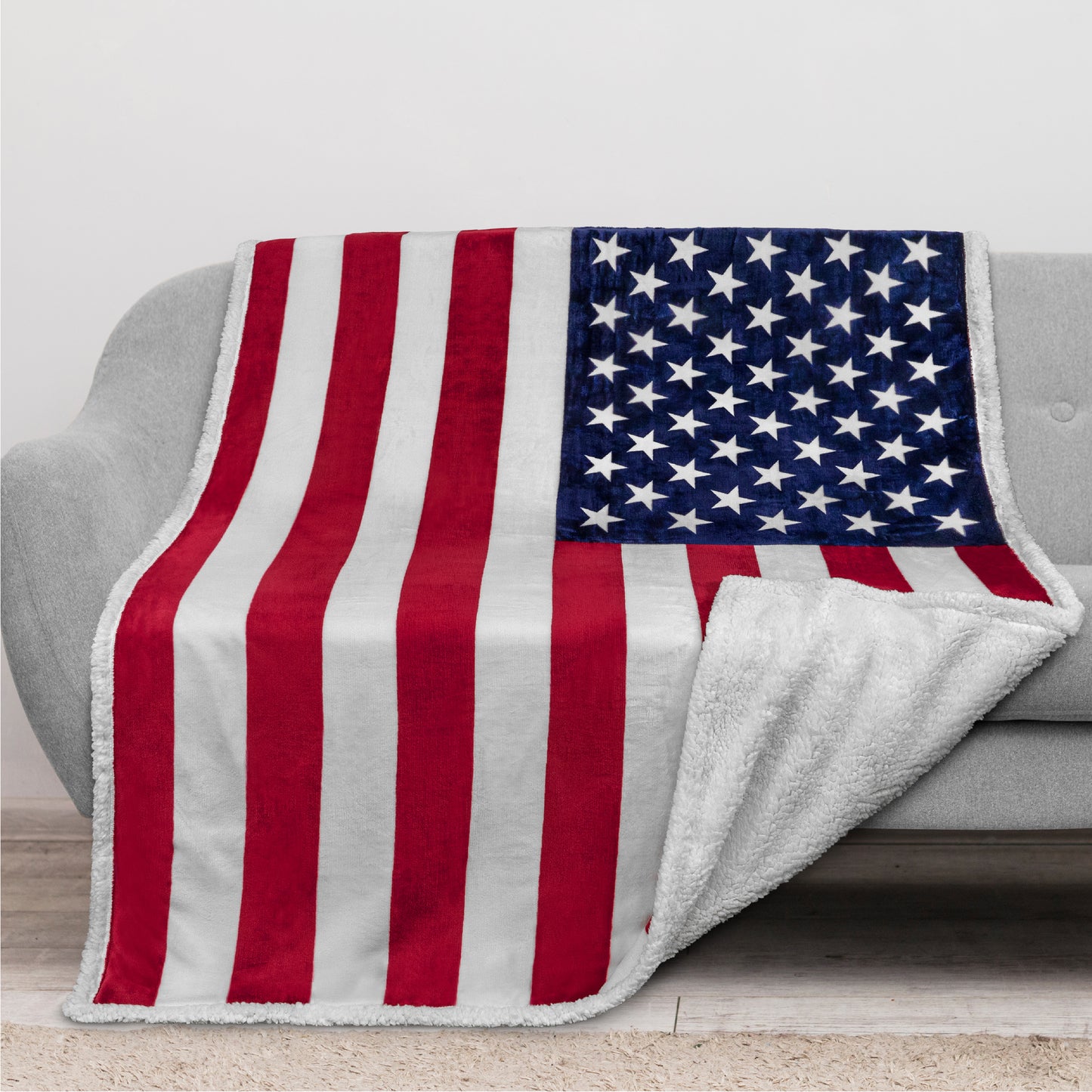 US Flag Patriotic Throw Blanket