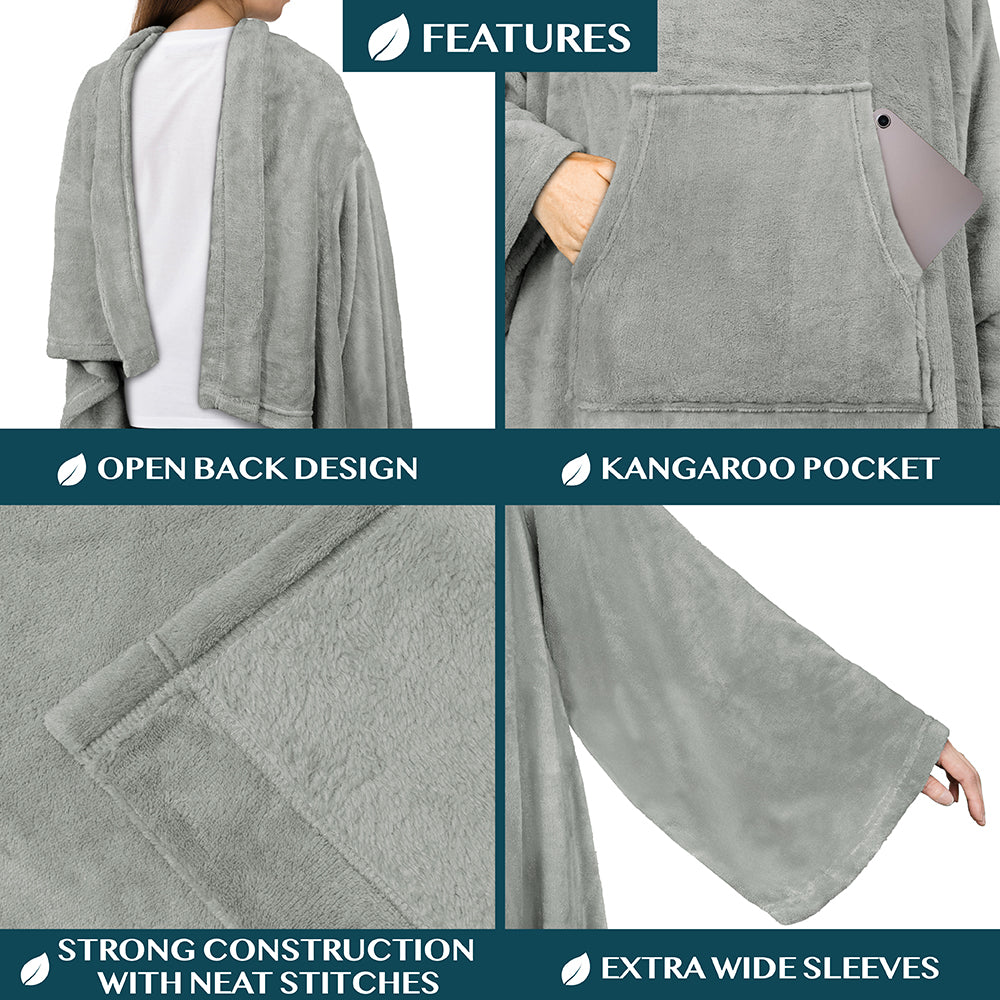 Blanket with Sleeves - Kangaroo Pocket