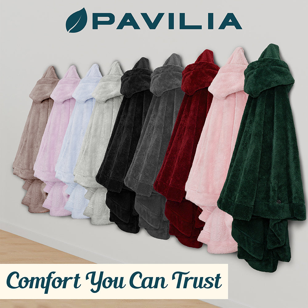 Angel Wrap Hoodie Sherpa Fluffy Poncho Blanket