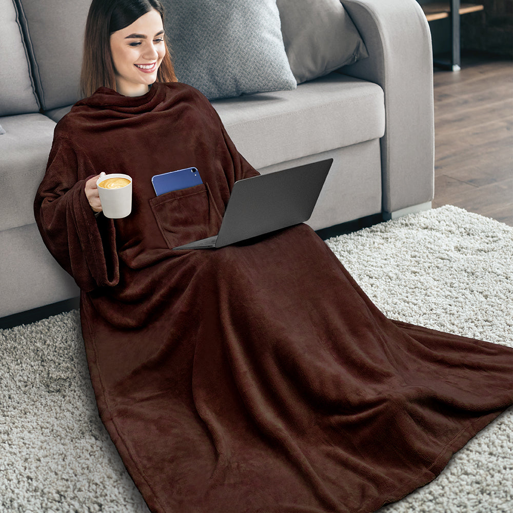 Blanket with Sleeves - Patch Pocket