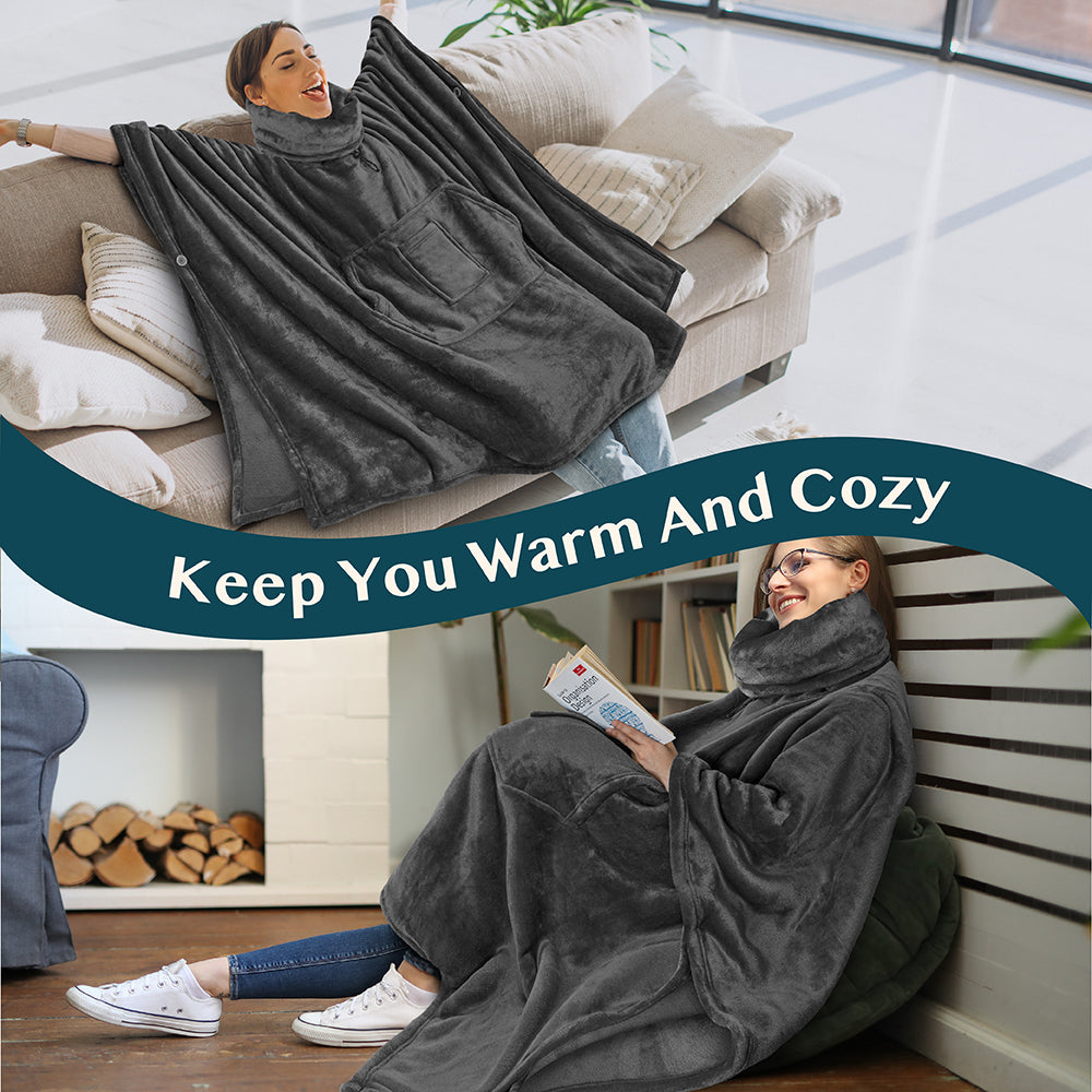 Wearable poncho 2025 blanket