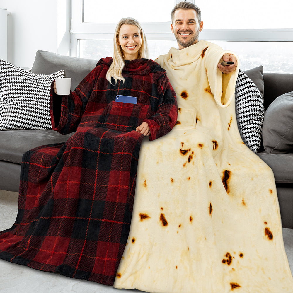 Blanket with Sleeves - Patch Pocket