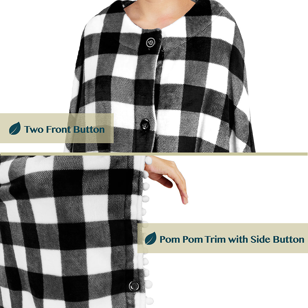 Angel Wrap Pom Pom Fringe Poncho Blanket