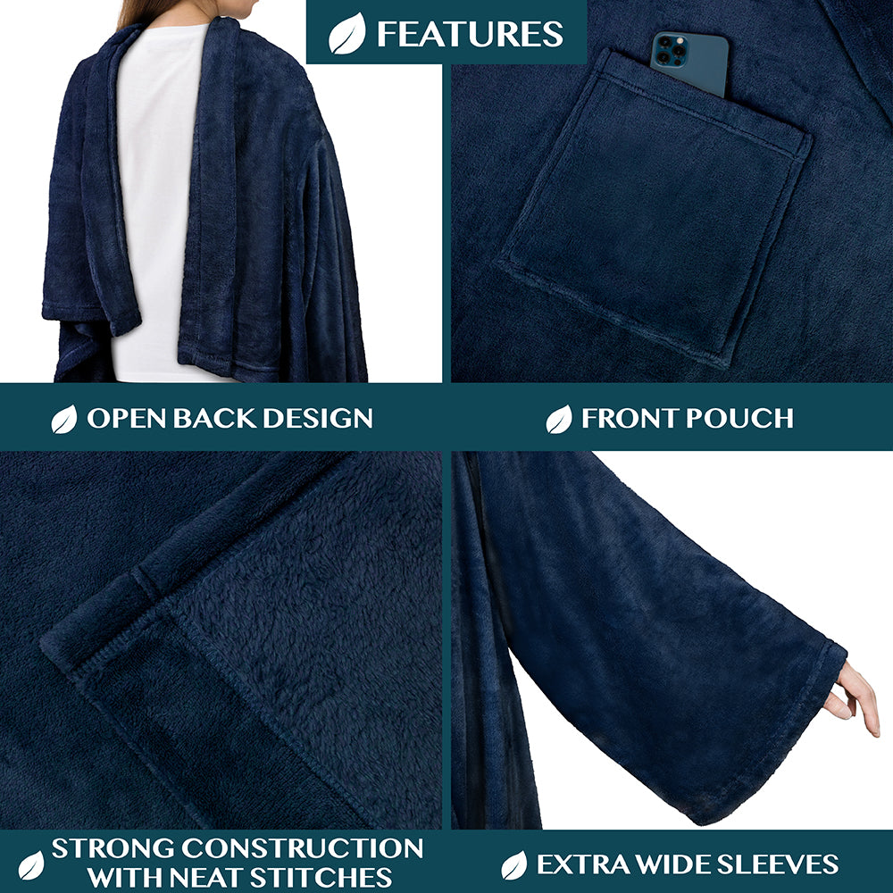 Blanket with Sleeves - Patch Pocket
