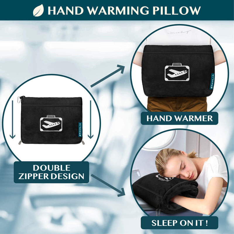 Airplane Fleece Travel Blanket Pillow
