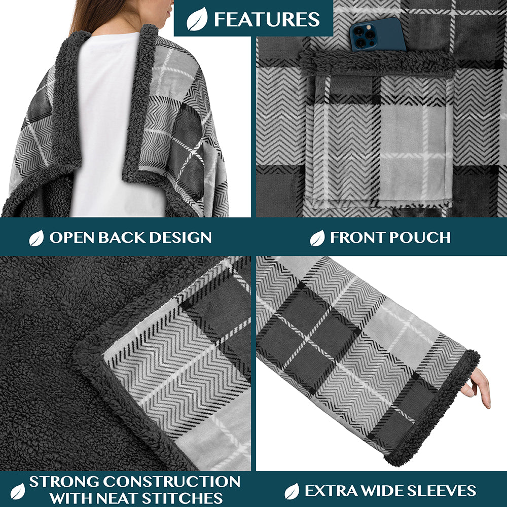Blanket with Sleeves - Patch Pocket