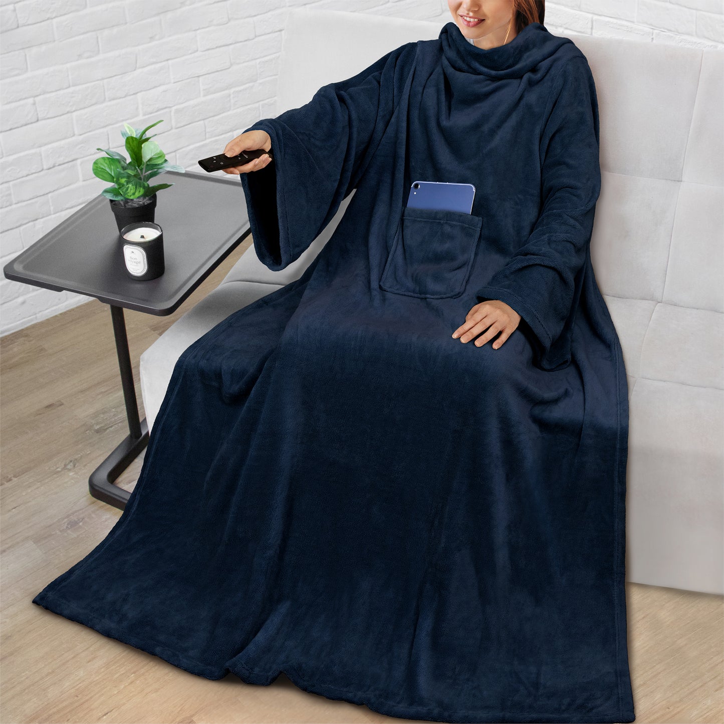 Blanket with Sleeves - Patch Pocket