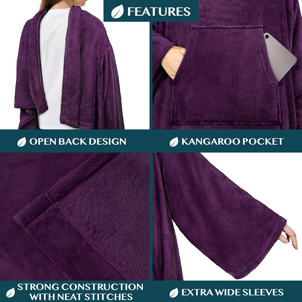 Blanket with Sleeves - Kangaroo Pocket