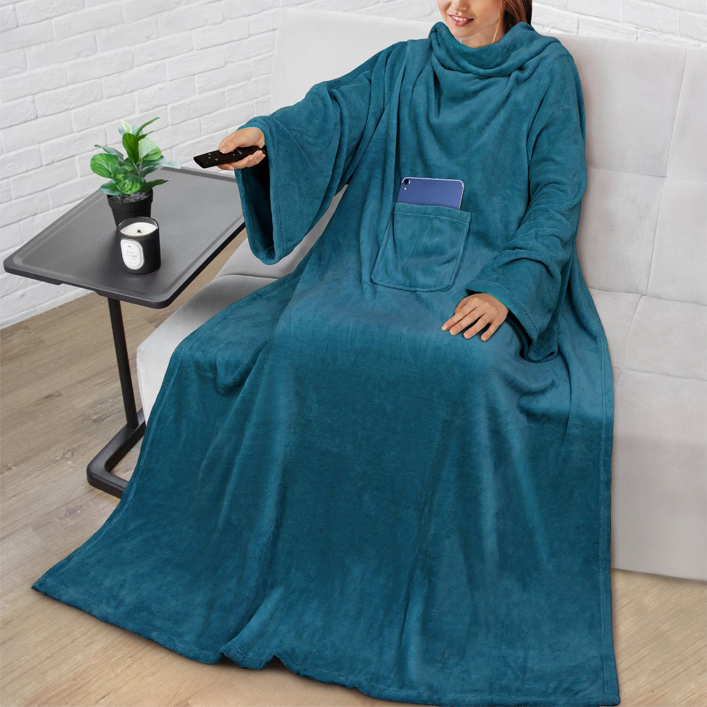 Blanket with Sleeves - Patch Pocket
