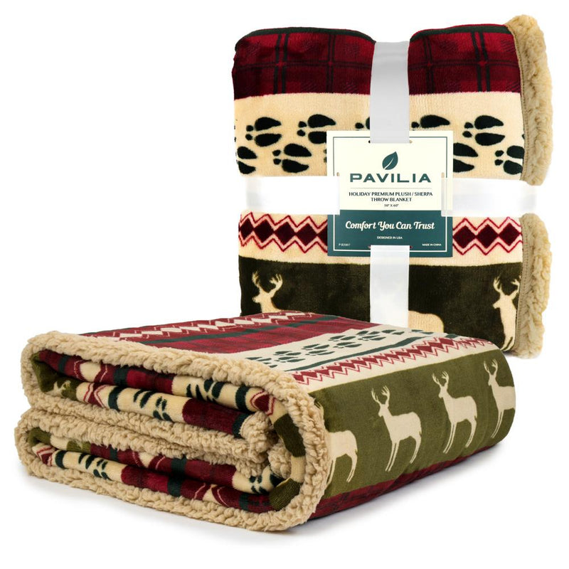 Christmas Sherpa Throw Blanket