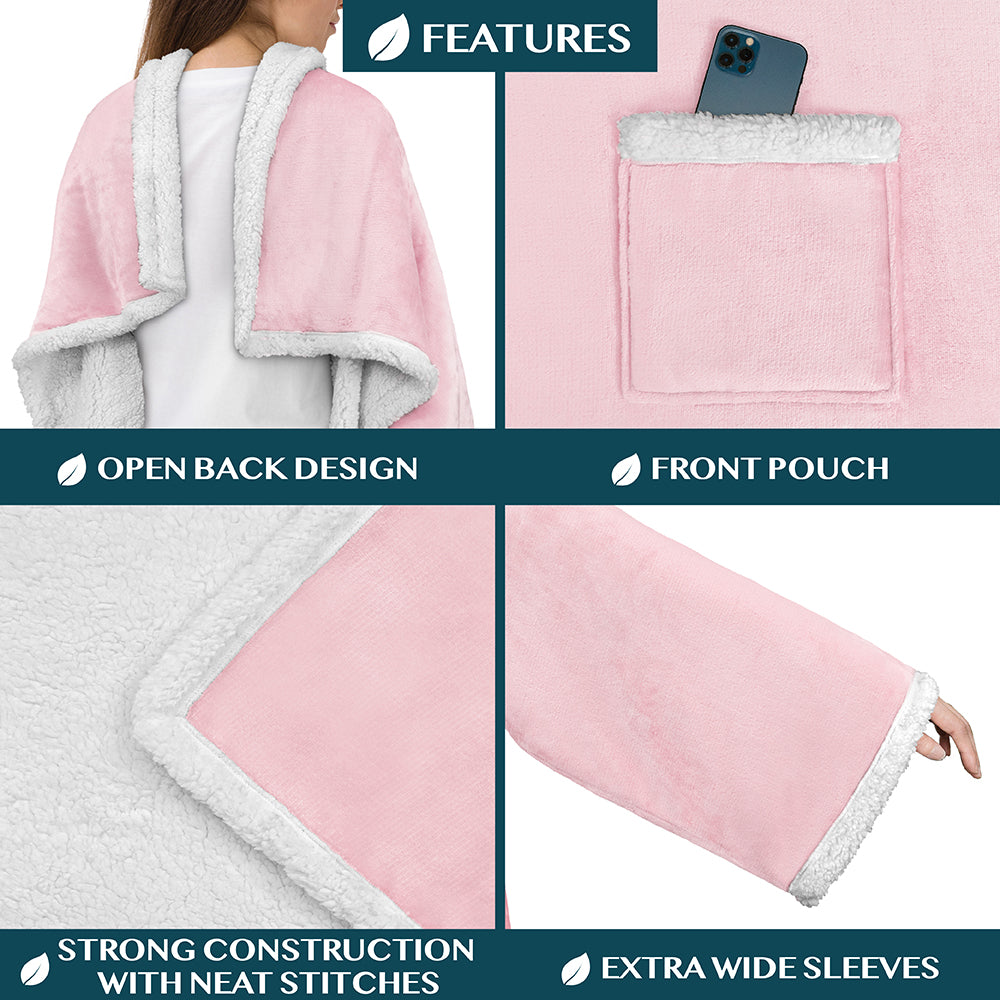 Blanket with Sleeves - Patch Pocket