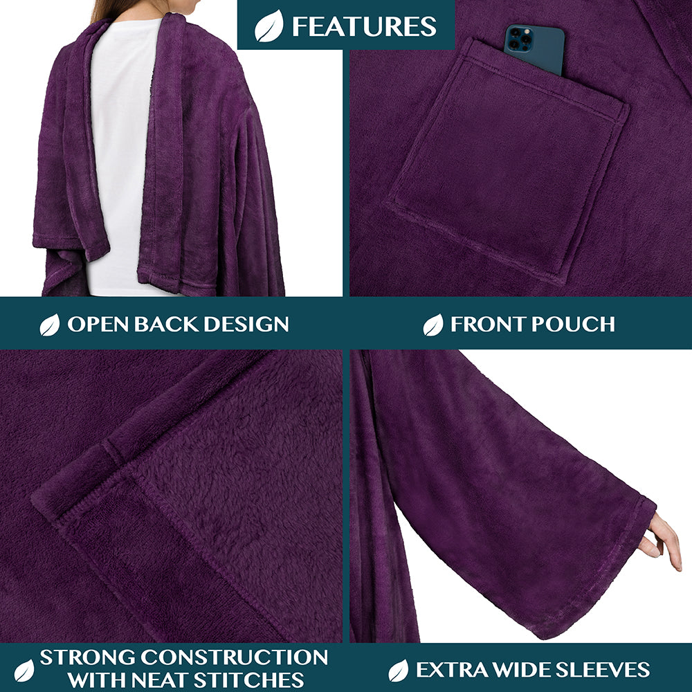 Blanket with Sleeves - Patch Pocket