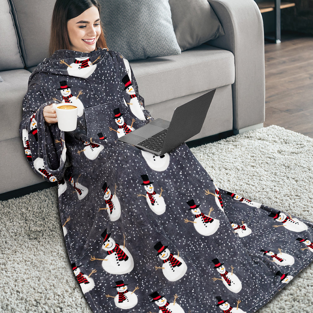 Blanket with Sleeves - Kangaroo Pocket