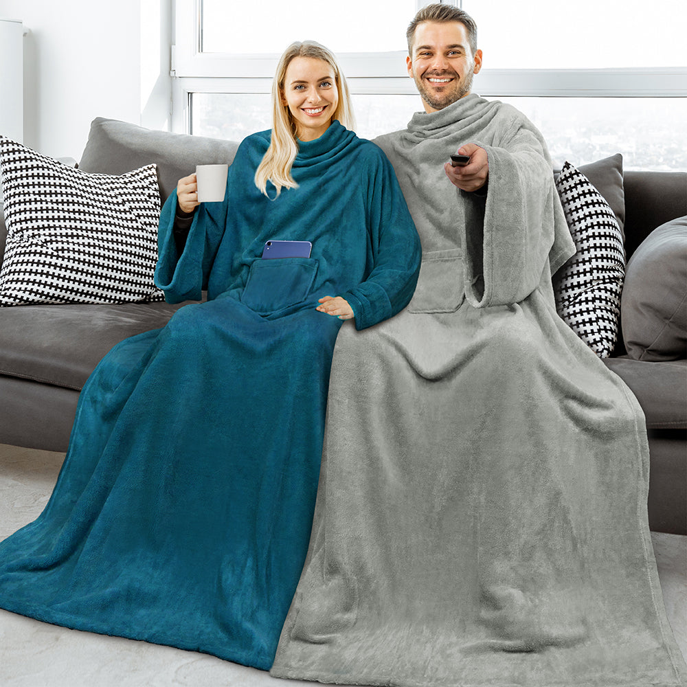 Blanket with Sleeves - Patch Pocket
