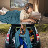 Compact Fleece Travel Blanket Pillow