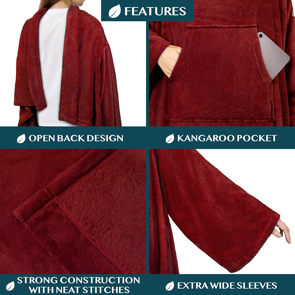 Blanket with Sleeves - Kangaroo Pocket