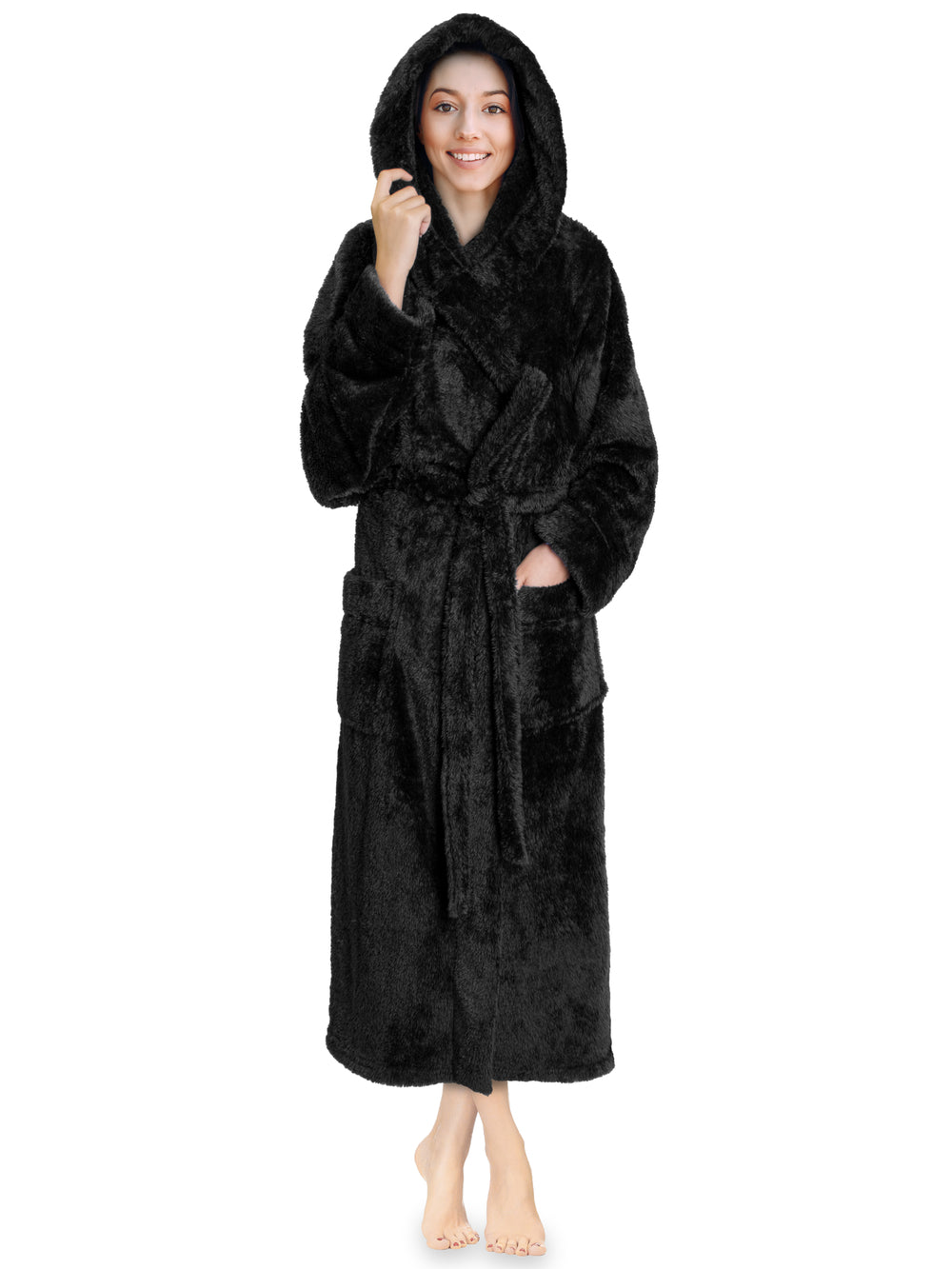 Women's Sherpa Fluffy Robe with Hood