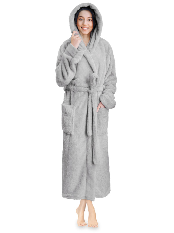 Pavilia Women Plush Fleece Robe, Soft Textured Bathrobe, Lady Cozy Spa Long  Robes, Fuzzy Satin Waffle Trim (sea Blue, Small-medium) : Target